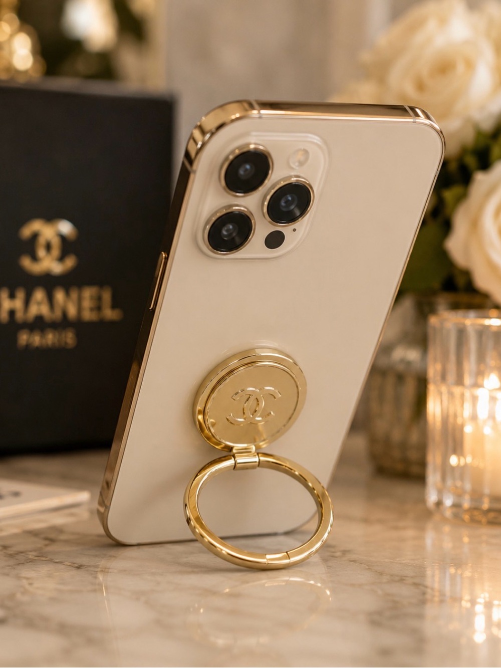 CHANEL GWP Gold CC Logo Ring Phone Grip - Picture 2 of 4